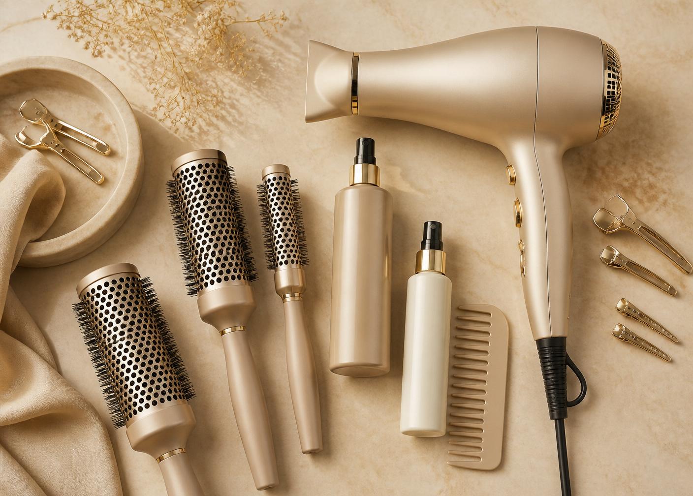 Produtos e ferramentas para escova profissional
